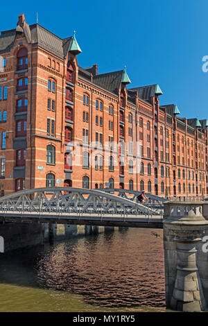 Quartier des entrepôts de Speicherstadt HafenCity Hamburg Allemagne Banque D'Images