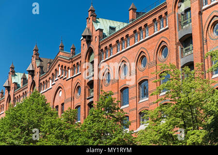 Quartier des entrepôts de Speicherstadt HafenCity Hamburg Allemagne Banque D'Images