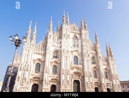 La cathédrale de Milan, le Duomo di Milano, l'une des plus grandes et célèbres églises dans le monde. Banque D'Images