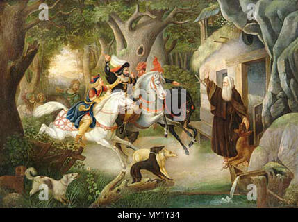 . Čeština : Svatý Prokop Anglais : saint Procope . Vers la moitié du 19ème siècle saint Procope 011 469 Banque D'Images