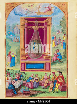 498 Splendor Solis - Traité d'Alchimie - Vénus - la queue du paon (Les Sept Flasques) Banque D'Images