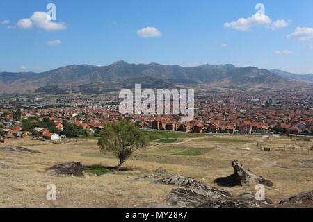 Ville Prilep - vue de Marko's tower Banque D'Images