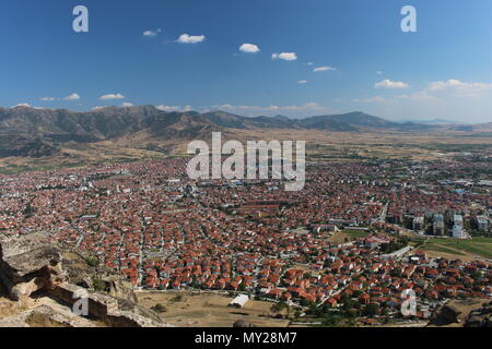 Ville Prilep - vue de Marko's tower Banque D'Images