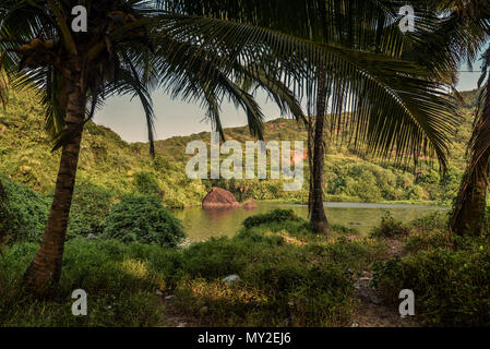 Vue sur Lac doux sur Arambol beach à Goa, Inde Banque D'Images