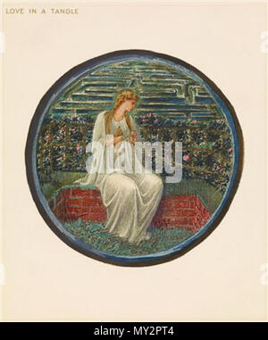 . Anglais : D'après le site web des musées de Birmingham 'Une page de l'édition en fac-similé de Burne-Jones' Fleur livre, l'un des 38 dessins reproduits à l'aquarelle par Henri Piazza et Cie, pour la Fine Art Society, Londres, en 1905.' Fleur en question est "l'amour dans un enchevêtrement' . 1905 520 La Fleur Livre - l'amour dans un enchevêtrement Banque D'Images