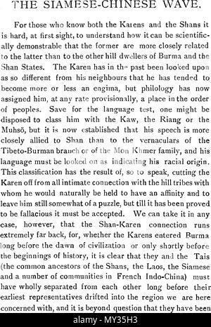 . Anglais : un texte anglais. 1910. C. C. LOWIS, I. S. 523 C : Les tribus de Birmanie - 15 Banque D'Images