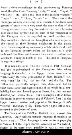 . Anglais : un texte anglais. 1910. C. C. LOWIS, I. S. 524 C : Les tribus de Birmanie - 30 Banque D'Images