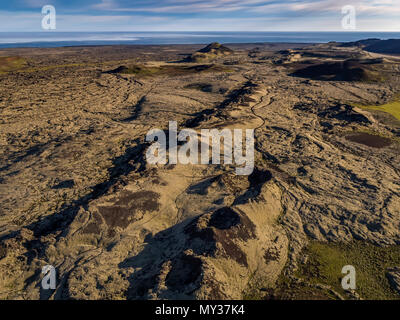 Des champs de lave-Nupshlidarhals, Reykjanes Peninsula, Iceland Banque D'Images