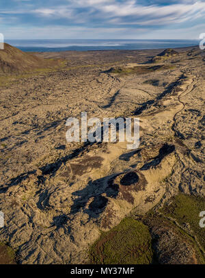 Des champs de lave-Nupshlidarhals, Reykjanes Peninsula, Iceland Banque D'Images