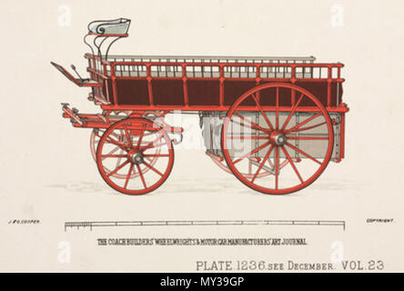 . L'impression. L'un d'une série de dessins pour divers types de transports à chevaux par J & C Cooper publié dans le grands carrossiers et charrons' Art Journal. 1903. 556 anonyme, Wagon c 1903 Banque D'Images