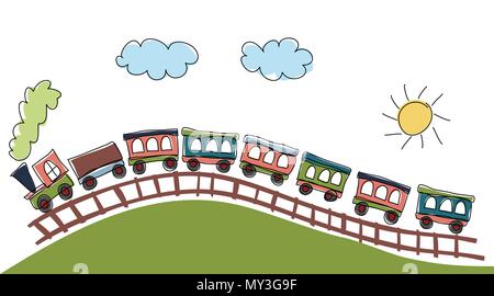 Motif toy train Illustration de Vecteur