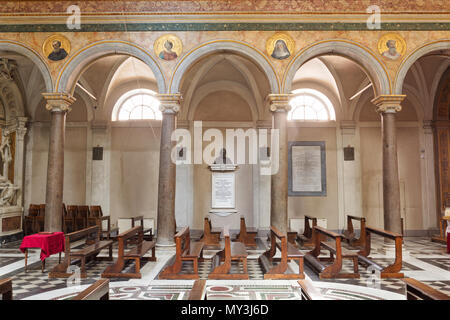 Saint Colomban, Saint Dymphna, sainte Brigitte de Kildare et Saint Patrick - Église de Sant'Agata dei Goti (Rome) - Le patrimoine spirituel de l'Irlande en Italie Banque D'Images