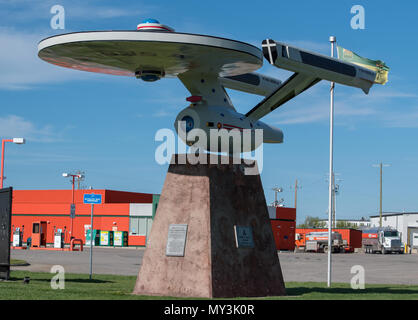 Starship Vulcan FX6-1995-A. Conçu d'après le Star Trek Starship Enterprise. Vulcan, Alberta, Canada. Banque D'Images