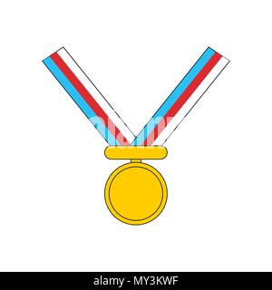 Médaille d'un modèle. Récompense pour la première place. Vector illustration Illustration de Vecteur