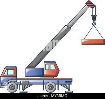 Camion grue, icône de style cartoon Illustration de Vecteur