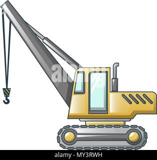 Grue excavatrice, icône de style cartoon Illustration de Vecteur