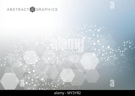 Science network pattern, la connexion de lignes et points. Connexion réseau mondial vector Illustration de Vecteur