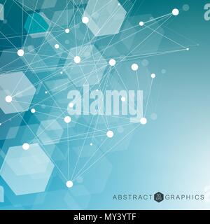 Science network pattern, la connexion de lignes et points. Connexion réseau mondial vector Illustration de Vecteur