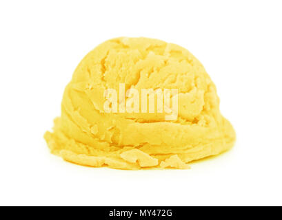 Boule de glace jaune isolé sur fond blanc Banque D'Images