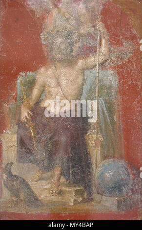 . Italiano : Zeus, Museo Archeologico Nazionale di Napoli (inv. nr.9551). Da Pompei, Casa dei Dioscuri. 19 juillet 2009. Olivierw 575 Zeus pompei Banque D'Images