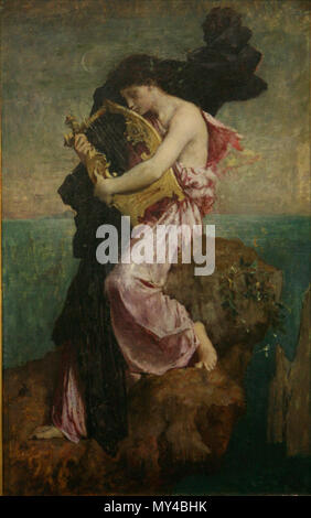 . Sapho embrassant sa lyre Jules Elie Delaunay (1828-1891) . Rama 468 Sahpo embrassant sa lyre-Jules Elie Delaunay mg 8276 Banque D'Images