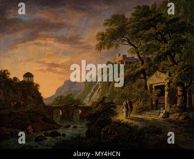 . Nederlands : Arcadisch ondergaande landschap rencontré zon. huile sur toile. 54 × 70 × 21,2 cm (27.5 in). Amsterdam, Rijksmuseum Amsterdam. . Entre 1792 et 1809. Daniël Dupré 47 Arcadisch ondergaande landschap rencontré zon Rijksmuseum Amsterdam SK-A-5015 Banque D'Images