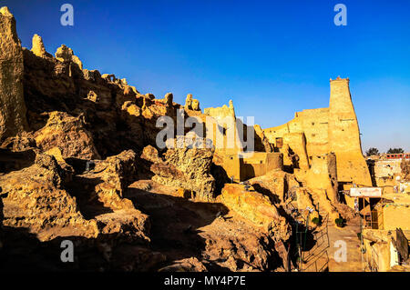 La vieille ville de Shali ruines dans l'oasis de Siwa, Egypte Banque D'Images