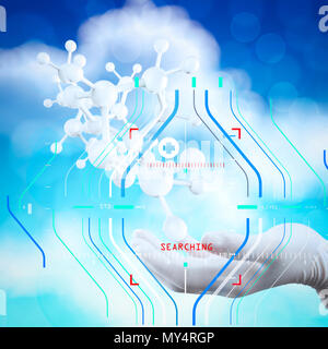 Le diagnostic précis d'un traitement approprié.concept médical médecin chercheur détient la main 3D virtuel structure moléculaire dans le laboratoire Banque D'Images