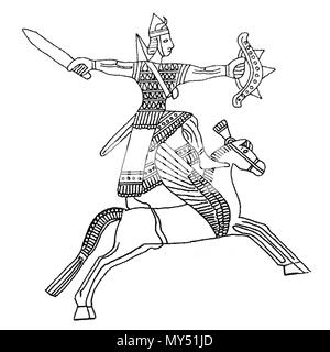 . Urartian de Dieu un bouclier découvert à Anzaf forteresses, Turquie . 1999. NewNalaini EvgenyGenkin:l'utilisateur 385 Banque D'Images