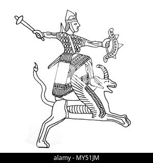 . Urartian de Dieu un bouclier découvert à Anzaf forteresses, Turquie . 1999. NewTurani EvgenyGenkin:l'utilisateur 385 Banque D'Images