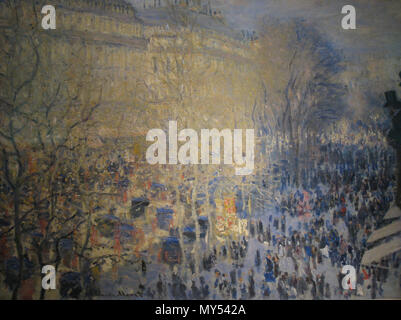 . Artiste Créateur:Article Monet Title English : Le Boulevard des Capucines עברית : שדרות הקפוצ ינים קלוד מונה', Date 1873 Medium English : Oil on canvas עברית : שמן על בד Puschkin-Museum Français Emplacement actuel : der bildenden Künste : מוזיאון פושקין לאמנות עברית Deutsch : Puschkin-Museum der bildenden Künste English : Mosco עברית : מוסקווה Deutsch : Moskau Source/photographe propre travail . 7 octobre 2009. deror avi 84 Boulevard des Capucines IMG 6898 Banque D'Images