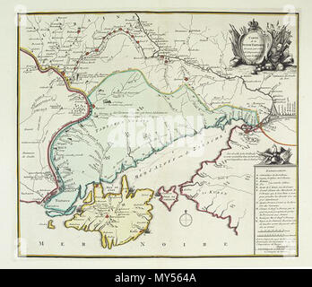 . Français : Carte de la Petite Tartarie Dresee par ordre de l'Imperatries de toutes las Russies. Amsterdam, ca. 1785. Dans les couleurs d'origine. 410x470mm. L'état neuf. Grande copie papier. circa 1785. Pierre Schenk, Henry de Leth 100 Carte de la Petite Tartarie Banque D'Images