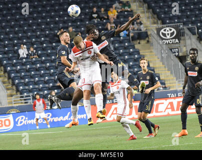 Chester, Pennsylvanie, USA. 5 juin, 2018. L'Union de Philadelphie et les Kickers de Richmond en action pendant le match au stade de l'Énergie, Talen Chester PA Credit : Ricky Fitchett/ZUMA/Alamy Fil Live News Banque D'Images