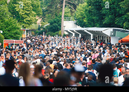 Paris, France. 5 juin, 2018. Une vue générale Tennis : une vue générale de l'Open de France de tennis à la Roland Garros à Paris, France . Credit : AFLO/Alamy Live News Banque D'Images