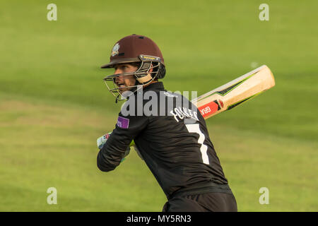 London,UK. 6 juin, 2018. Ben Foakes pour Surrey au bâton contre Glamorgan dans le Royal London Simatai Cup match à l'Ovale. David Rowe/Alamy Live News. Banque D'Images