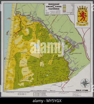 Schoorl en de Staatsduinen 1976. "Wandelkaart van de gemeente Amsterdam en de Staatsduinen", a rencontré un rechtsboven gemeentewapen legenda en het van Schoorl. Vervaardiger : Onbekend Catalogusnummer : PR 1005147 Banque D'Images