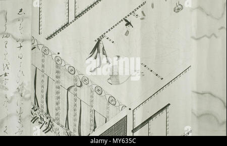 . Anglais : une partie d'une section de l'Illustre rouleau horizontal de The Pillow Book, encre sur papier, 13ème siècle, le Japon publié ACE1921 日本語 : 枕草子絵巻 . 31 octobre 2010, 14:57:23. Oreiller 423 inconnu livre illustré6 Banque D'Images