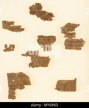 . Anglais : Papyrus Papyrus Oxyrhynchus 1369 Bridwell 4 Sophocle, Œdipe Roi 688-710,731 751,775 784,819-à-827,1304-1310.1351-1358 verso . 4ème siècle. Papyrus Oxyrhynchus 1369 Inconnu 408 - 4 Papyrus Bridwell - Sophocle, Œdipe Roi - verso Banque D'Images