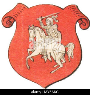 . Беларуская : Пагоня пашпарта БНР з English : Les armoiries de la Biélorussie, tel qu'il figure sur le passeport de la République démocratique du Bélarus, 1918 . 9 septembre 2011. 404 Inconnu Pahonia BNR Banque D'Images