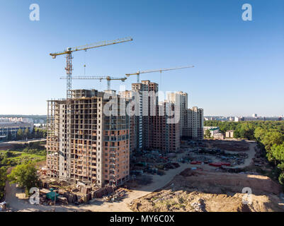 Construction de bâtiment à plusieurs étages. Vue aérienne Banque D'Images