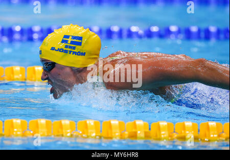 BUDAPEST, HONGRIE - 23 juillet : Sarah Sjostrom de Suède dans la chauffe de la women's 100m papillon lors de la 10e journée des Championnats du Monde FINA à Duna Arena le 23 juillet 2017 à Budapest, Hongrie. (Photo de Roger/Sedres ImageSA/Gallo Images) Banque D'Images