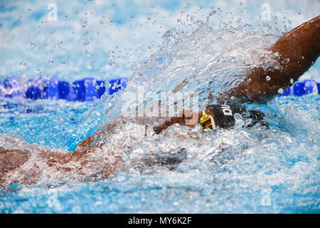 BUDAPEST, HONGRIE - 24 juillet : Juwel Ahmmed du Bangladesh à mens 100m dos lors de la 11 journée du monde de la FINA à Duna Arena le 24 juillet 2017 à Budapest, Hongrie. (Photo de Roger/Sedres ImageSA/Gallo Images) Banque D'Images