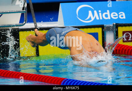 BUDAPEST, HONGRIE - 24 juillet : Gabor Balog de Hongrie dans la mens 100m dos lors de la 11 journée du monde de la FINA à Duna Arena le 24 juillet 2017 à Budapest, Hongrie. (Photo de Roger/Sedres ImageSA/Gallo Images) Banque D'Images