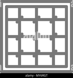 L'icône de la ligne simple cellule de prison. Symbole et signe vector illustration design. Isolé sur fond blanc Illustration de Vecteur