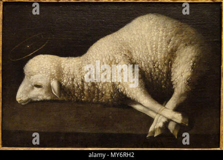 . L'Agnus Dei (Agneau de Dieu) . c. 1635-1640 ; 2013-02-26 17:14:07. 26 Daderot Agnus Dei (l'Agneau de Dieu), par Francisco de Zurbaran, ch. 1635-1640 - San Diego Museum of Art - DSC06627 Banque D'Images