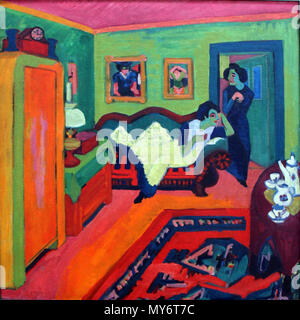 . Anglais : Interieur avec deux filles Deutsch : Interieur mit zwei Mädchen . 1926. Ernst Ludwig Kirchner (1880-1938) Louis de noms alternatifs Description de main de peintre allemand, dessinateur, graveur et sculpteur Date de naissance/décès jeu 6 Mai 1880 15 juin 1938 Lieu de naissance/décès Aschaffenburg Davos Frauenkirch lieu de travail Dresde (1901-1903), Nuremberg (1903), Munich (1903-1904), Dresde (1904-....), Moritzburg, Berlin (1911-1914), Königstein im Taunus (1915), Berlin (1917-1918), près de Davos Frauenkirch tournoi (), Francfort (1926), Prague (1926), Dresde (1926), Berlin (1 Banque D'Images