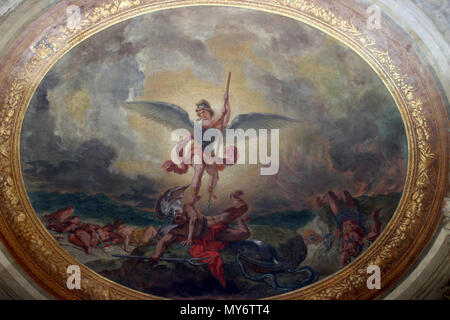 . St Michael bat le diable . Español : San Miguel . 2 août 2013, 16:19:55. Miguel Hermoso Cuesta 135 Delacroix San Miguel Banque D'Images