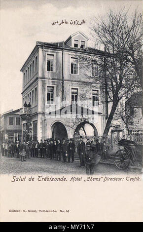 . Anglais : Carte postale de l'hôtel Chems, Trébizonde (Trabzon, Turquie). Doté d''Fevfik administrateur. 15 juin 2014, 12:15:34. Osman Nuri 246 Hôtel Chems, Trébizonde Banque D'Images