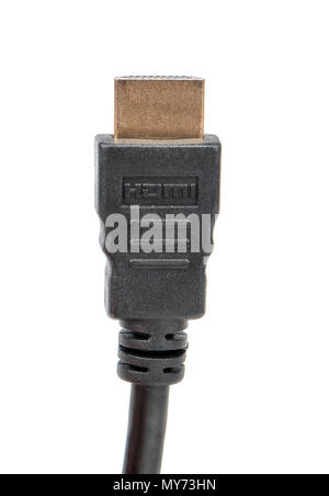 Câble HDMI close up on white background Banque D'Images