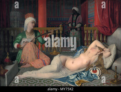 . Odalisque à l'esclave . English : Ingres, L'Odalisque à l'esclave, 1839 Fogg art museum . 19 avril 2011, 13:15:01 258 Ingres Odalisque esclave Fogg Art Banque D'Images